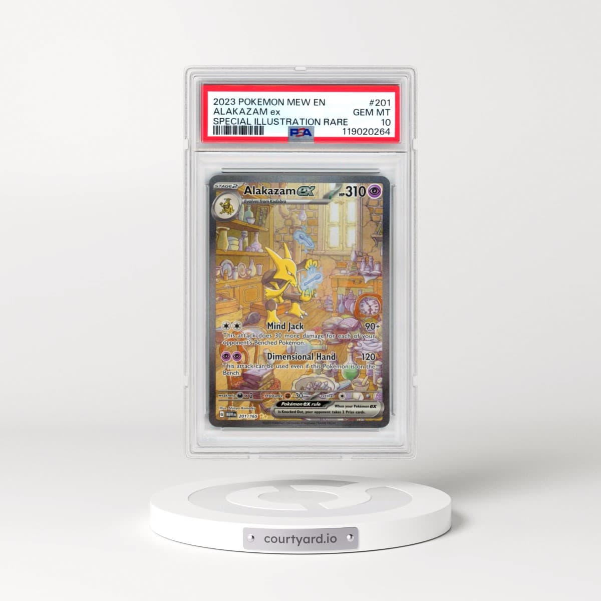 2023 Pokémon Mew EN-151 #201 Alakazam EX - Holo Special Illustration Rare (PSA 10 GEM MINT)