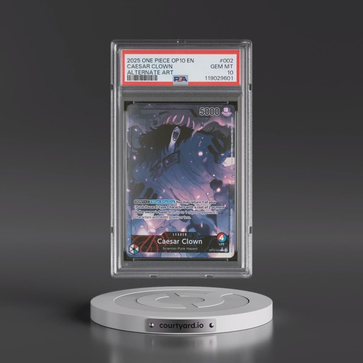 2025 One Piece OP10-Royal Blood #002 Caesar Clown - Alternate Art (PSA 10 GEM MINT)