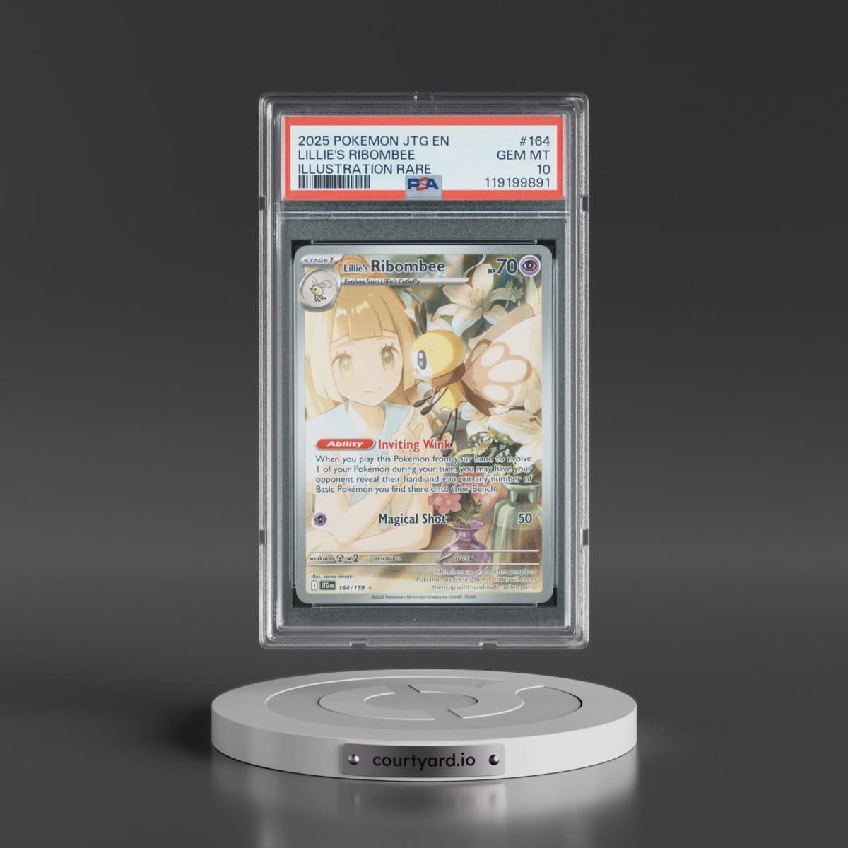 2025 Pokémon Jtg EN-Journey Together #164 Lillie's Ribombee - Illustration Rare (PSA 10 GEM MINT)