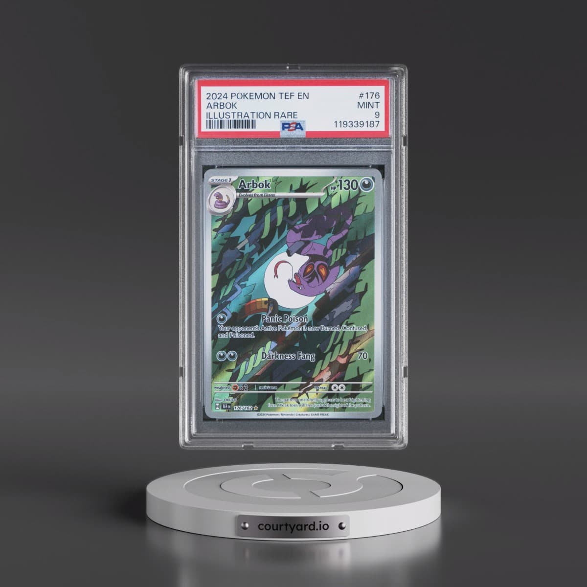 2024 Pokémon Tef EN-Temporal Forces #176 Arbok - Illustration Rare (PSA 9 MINT)