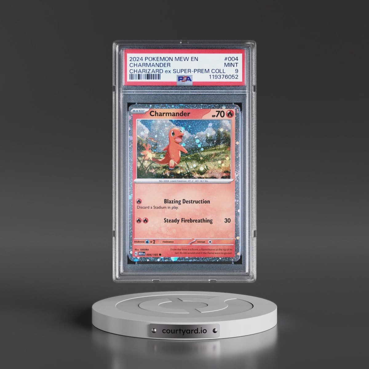 2024 Pokémon Mew EN-151 #004 Charmander - Charizard EX Super-Premium Collection (PSA 9 MINT)