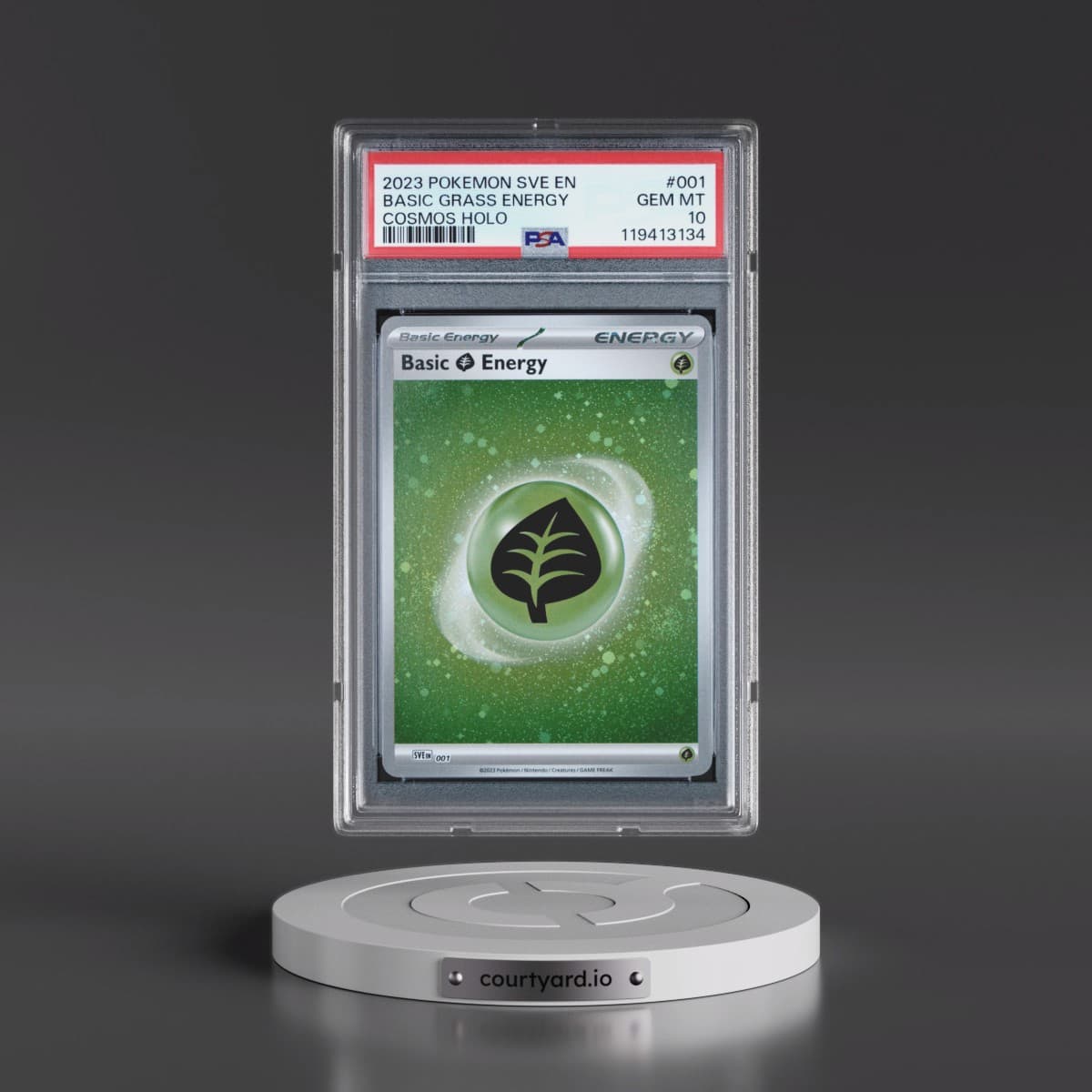 2023 Pokémon Sve EN-Basic Energies #001 Basic Grass Energy - Cosmos Holo (PSA 10 GEM MINT)