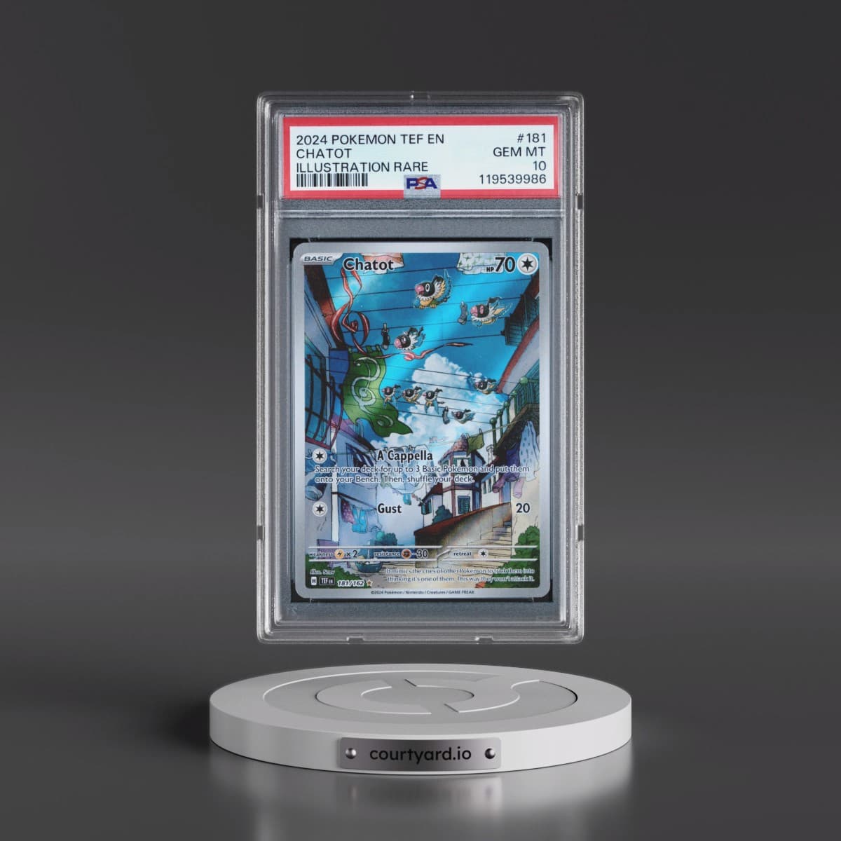 2024 Pokémon Tef EN-Temporal Forces #181 Chatot - Illustration Rare (PSA 10 GEM MINT)