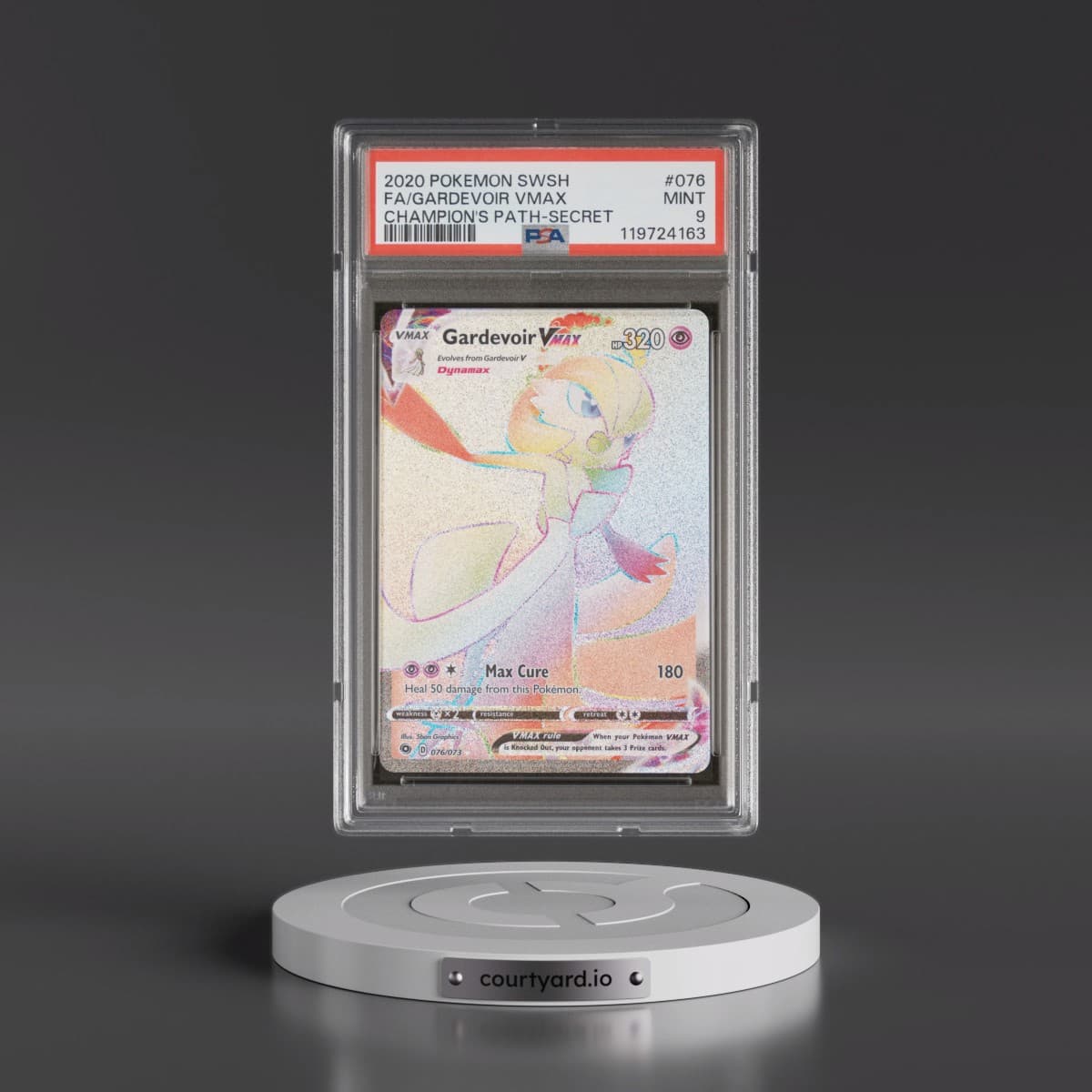 2020 Pokémon Sword & Shield Champion's Path #076 Gardevoir Vmax - Full Art Secret (PSA 9 MINT)