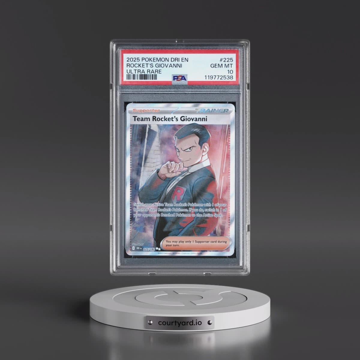 2025 Pokémon Dri EN-Destined Rivals #225 Team Rocket's Giovanni - Ultra Rare (PSA 10 GEM MINT)