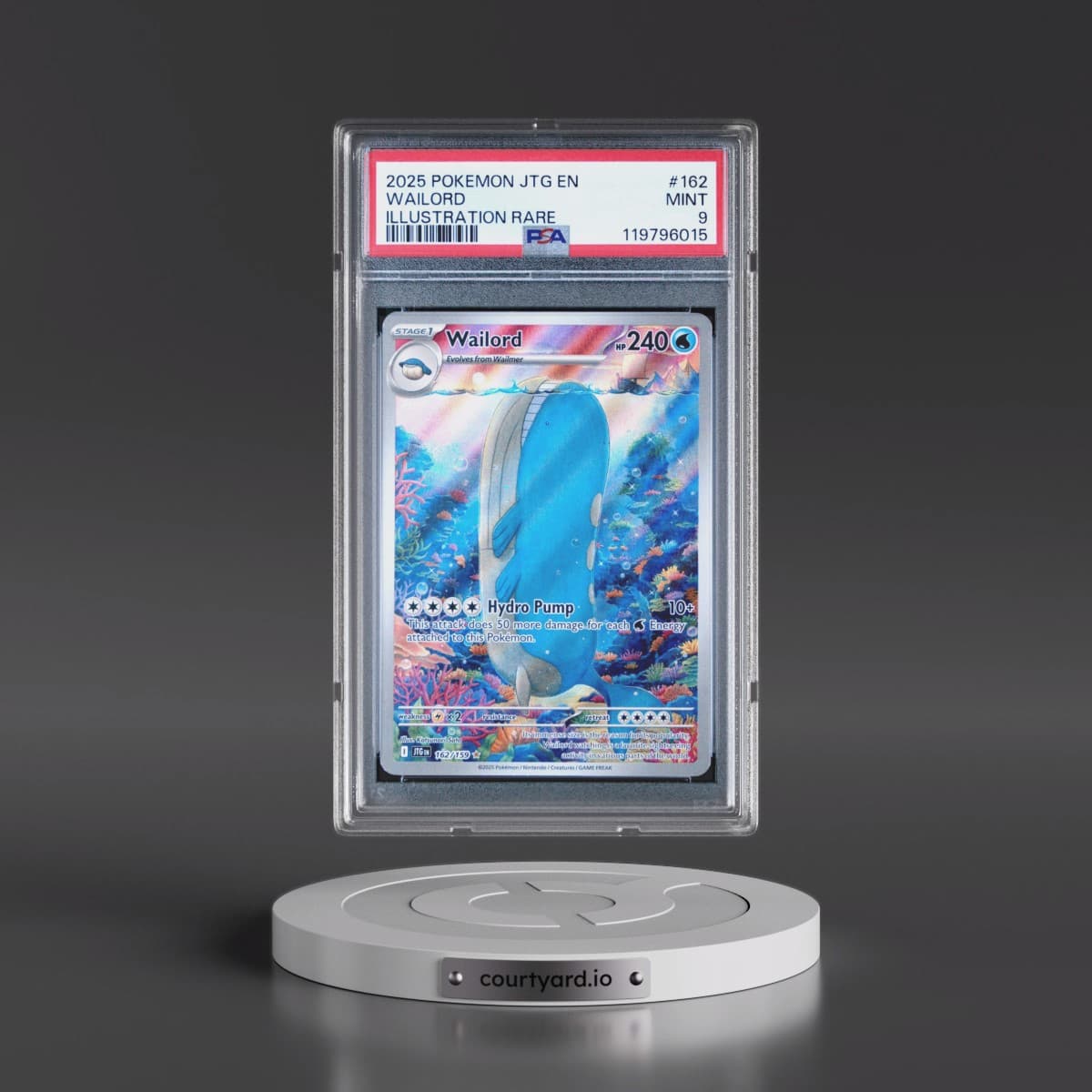 2025 Pokémon Jtg EN-Journey Together #162 Wailord - Illustration Rare (PSA 9 MINT)
