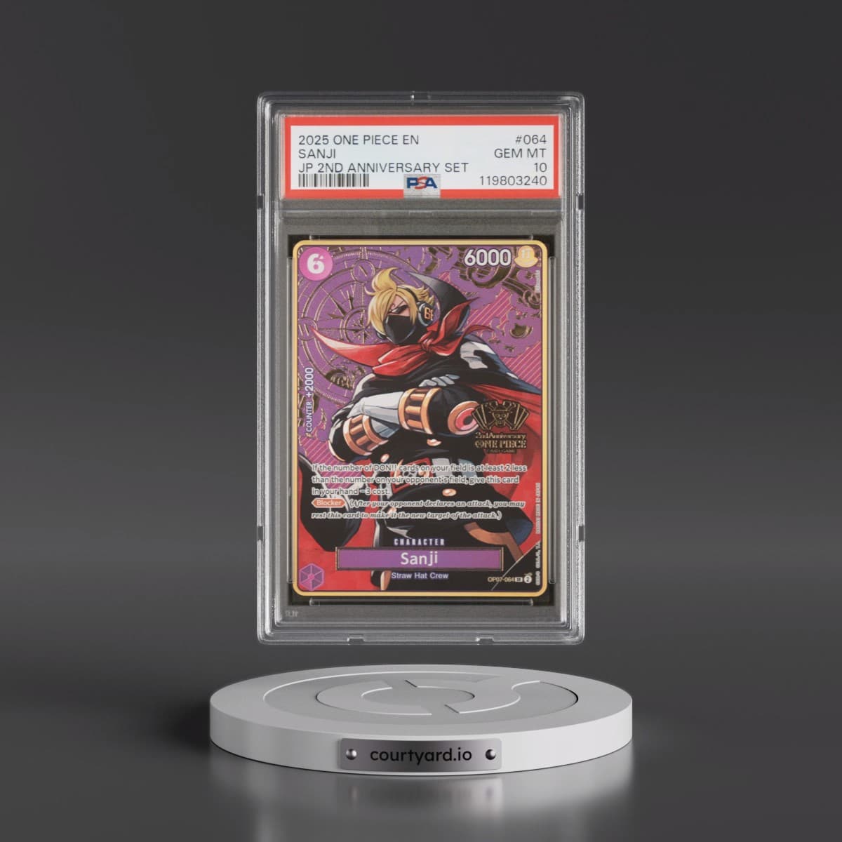 2025 One Piece Japanese 2nd Anniversary Set #064 Sanji (PSA 10 GEM MINT)