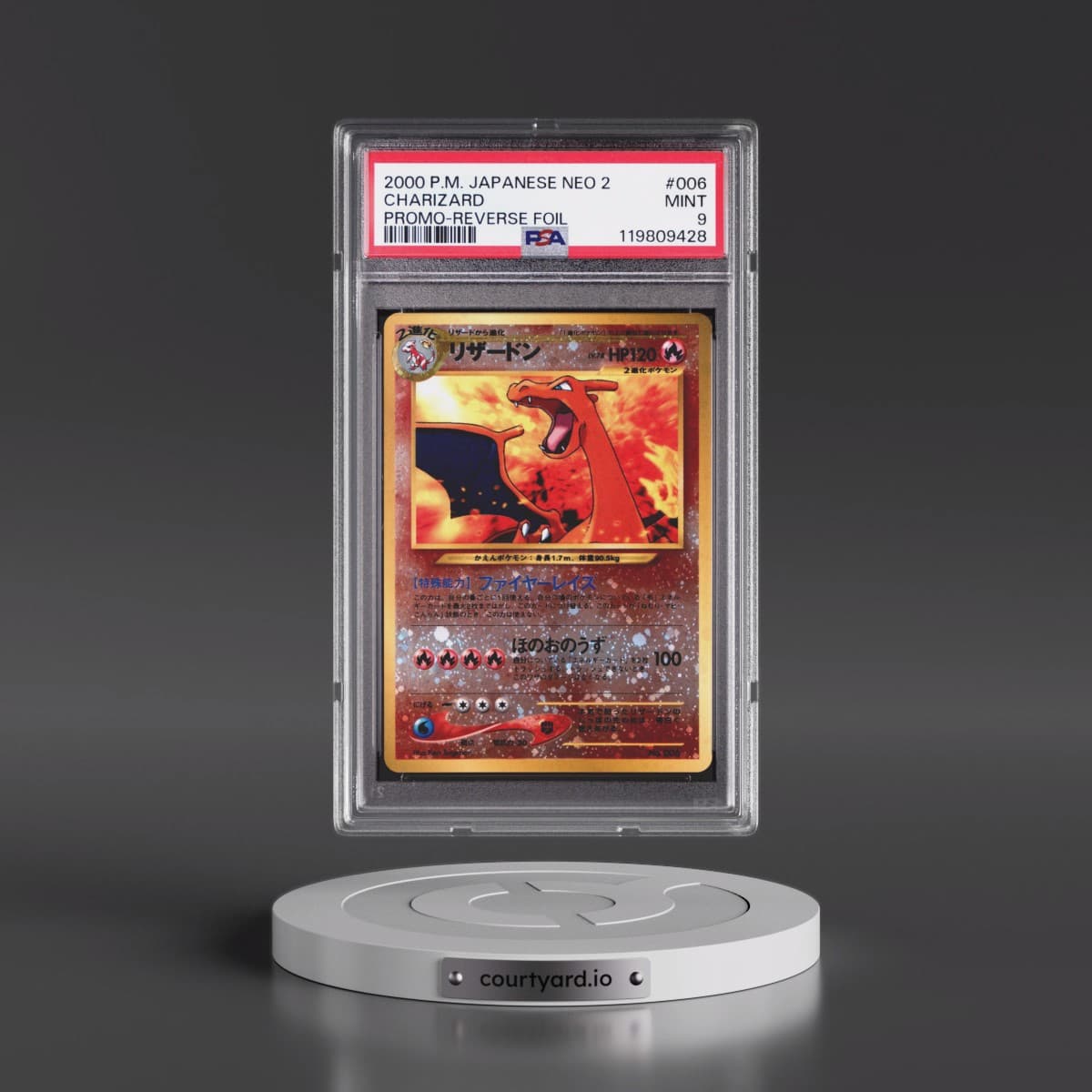 2000 Pokémon Neo 2 Promo #006 Charizard - Reverse Foil (PSA 9 MINT)