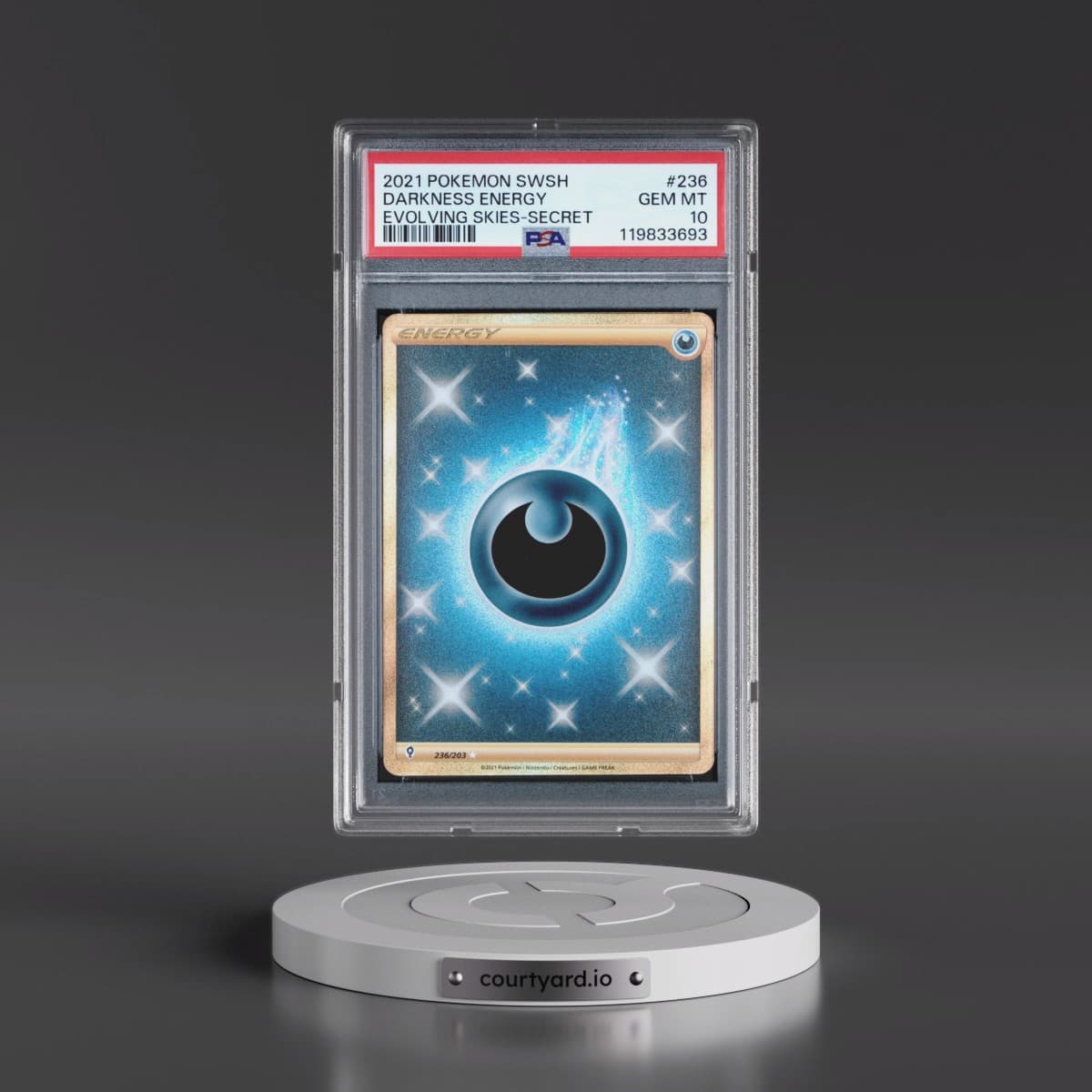 2021 Pokémon Sword & Shield Evolving Skies #236 Darkness Energy - Secret (PSA 10 GEM MINT)