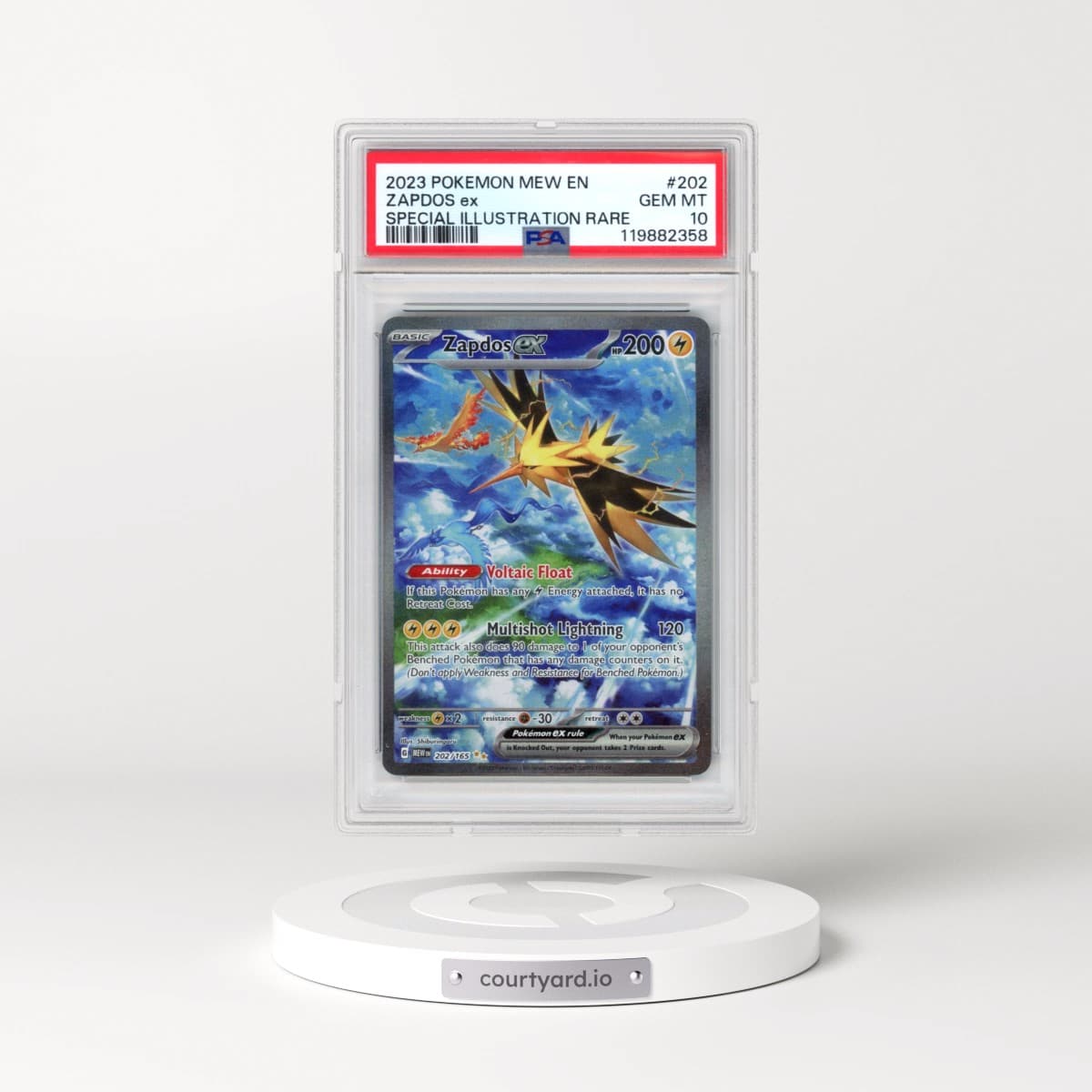 2023 Pokémon Mew EN-151 #202 Zapdos EX - Holo Special Illustration Rare (PSA 10 GEM MINT)