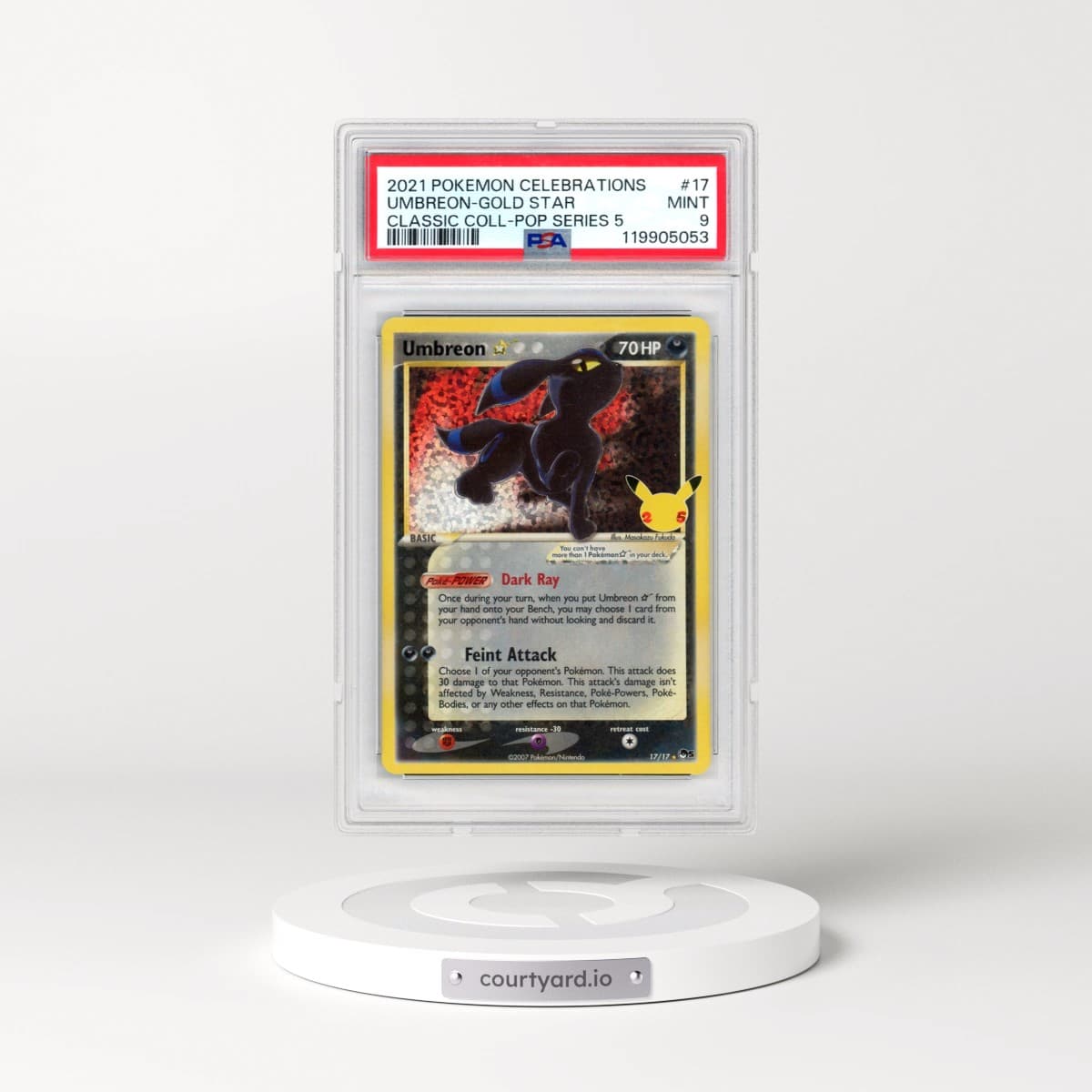 2021 Pokémon Celebrations Classic Collection #17 Umbreon-Gold Star (PSA 9 MINT)