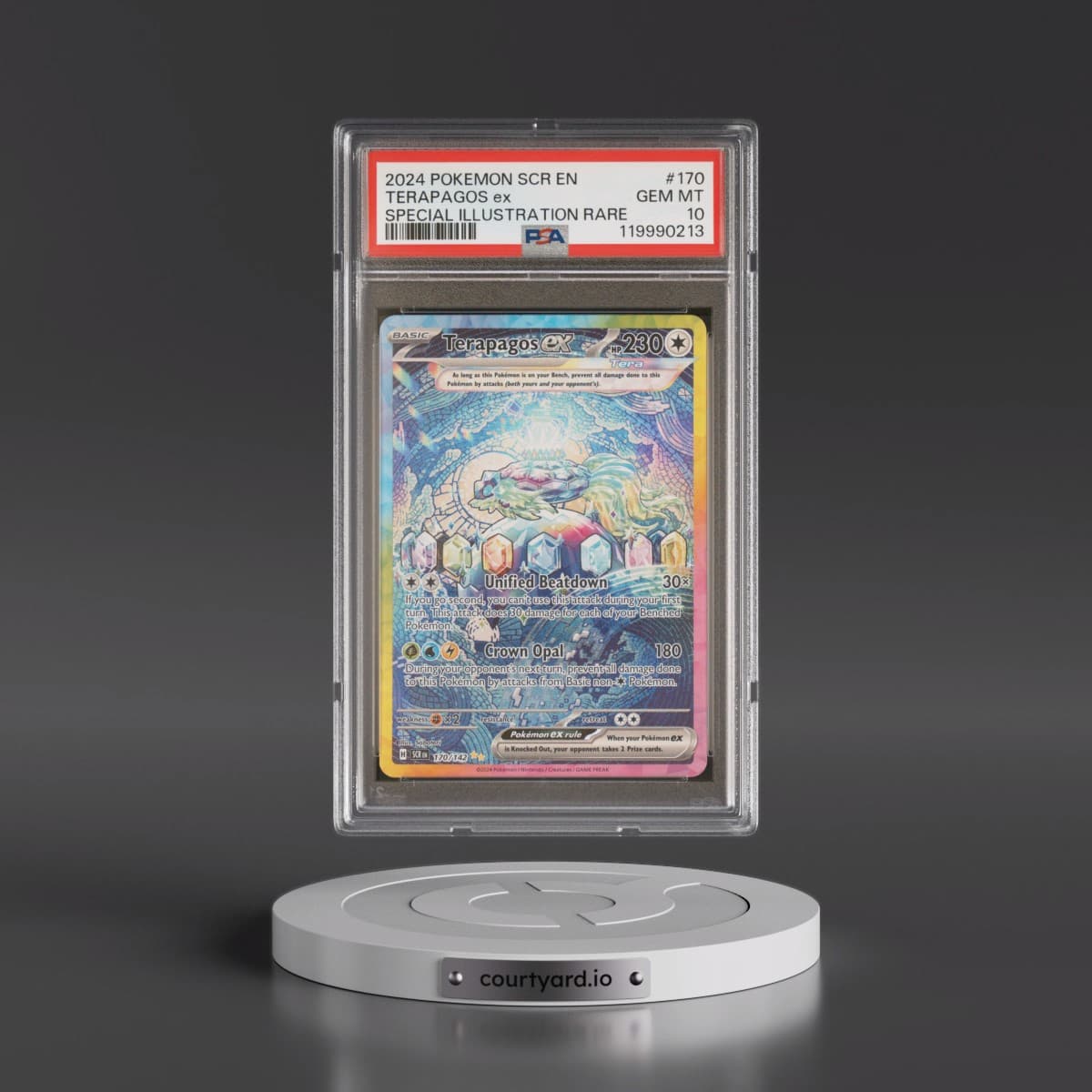 2024 Pokémon Scr EN-Stellar Crown #170 Terapagos EX - Holo Special Illustration Rare (PSA 10 GEM MINT)