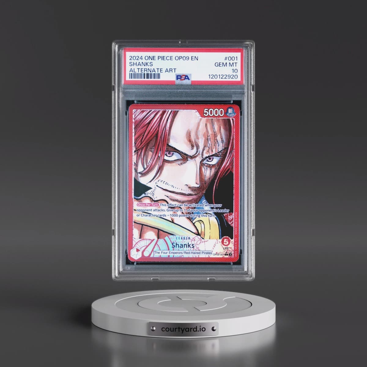 2024 One Piece OP09-Emperors in the New World #001 Shanks - Alternate Art (PSA 10 GEM MINT)