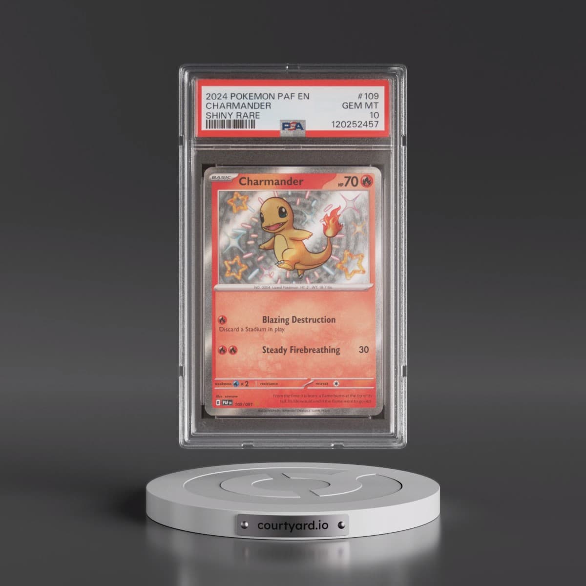 2024 Pokémon Paf EN-Paldean Fates #109 Charmander - Shiny Rare (PSA 10 GEM MINT)