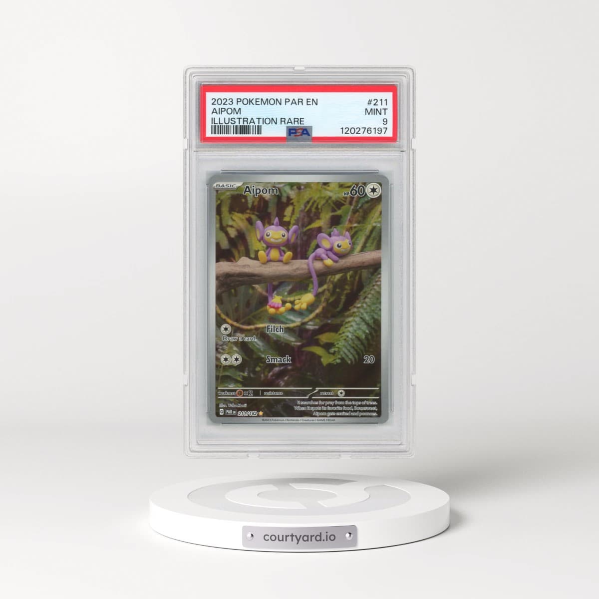 2023 Pokémon Par EN-Paradox Rift #211 Aipom - Illustration Rare (PSA 9 MINT)