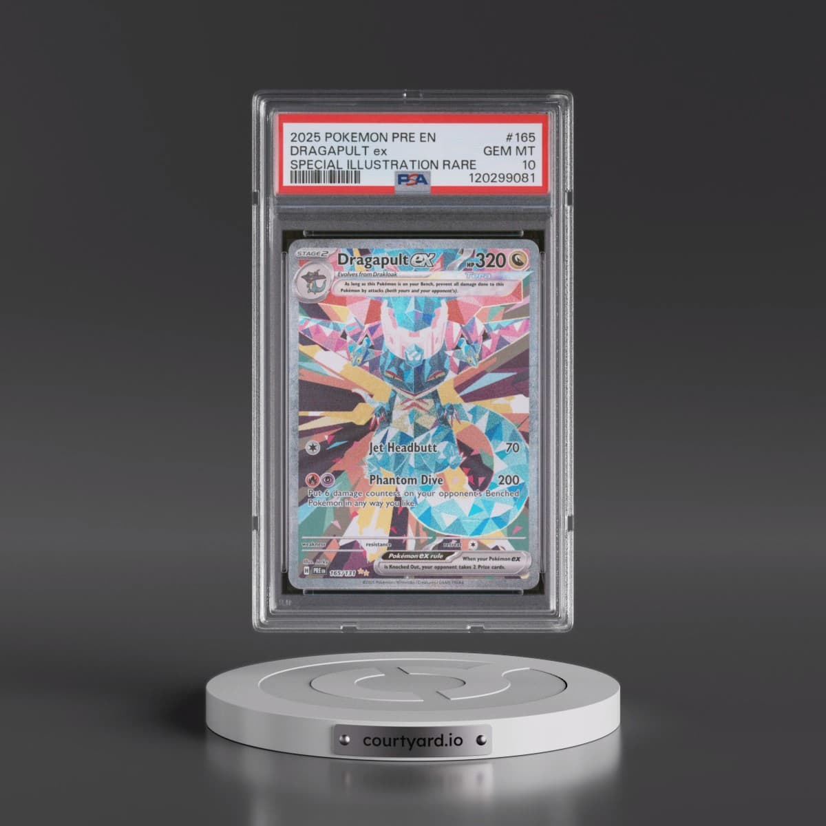 2025 Pokémon Pre EN-Prismatic Evolutions #165 Dragapult EX - Holo Special Illustration Rare (PSA 10 GEM MINT)