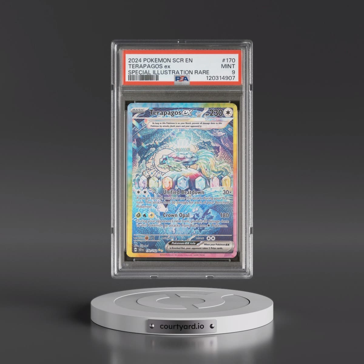 2024 Pokémon Scr EN-Stellar Crown #170 Terapagos EX - Holo Special Illustration Rare (PSA 9 MINT)