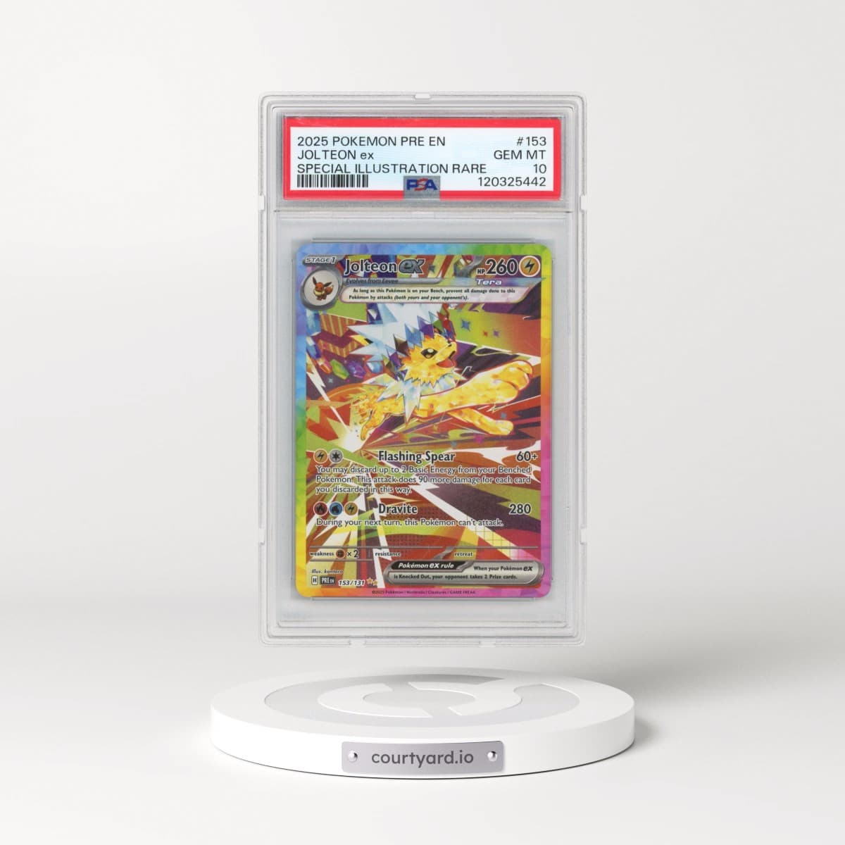 2025 Pokémon Pre EN-Prismatic Evolutions #153 Jolteon EX - Holo Special Illustration Rare (PSA 10 GEM MINT)
