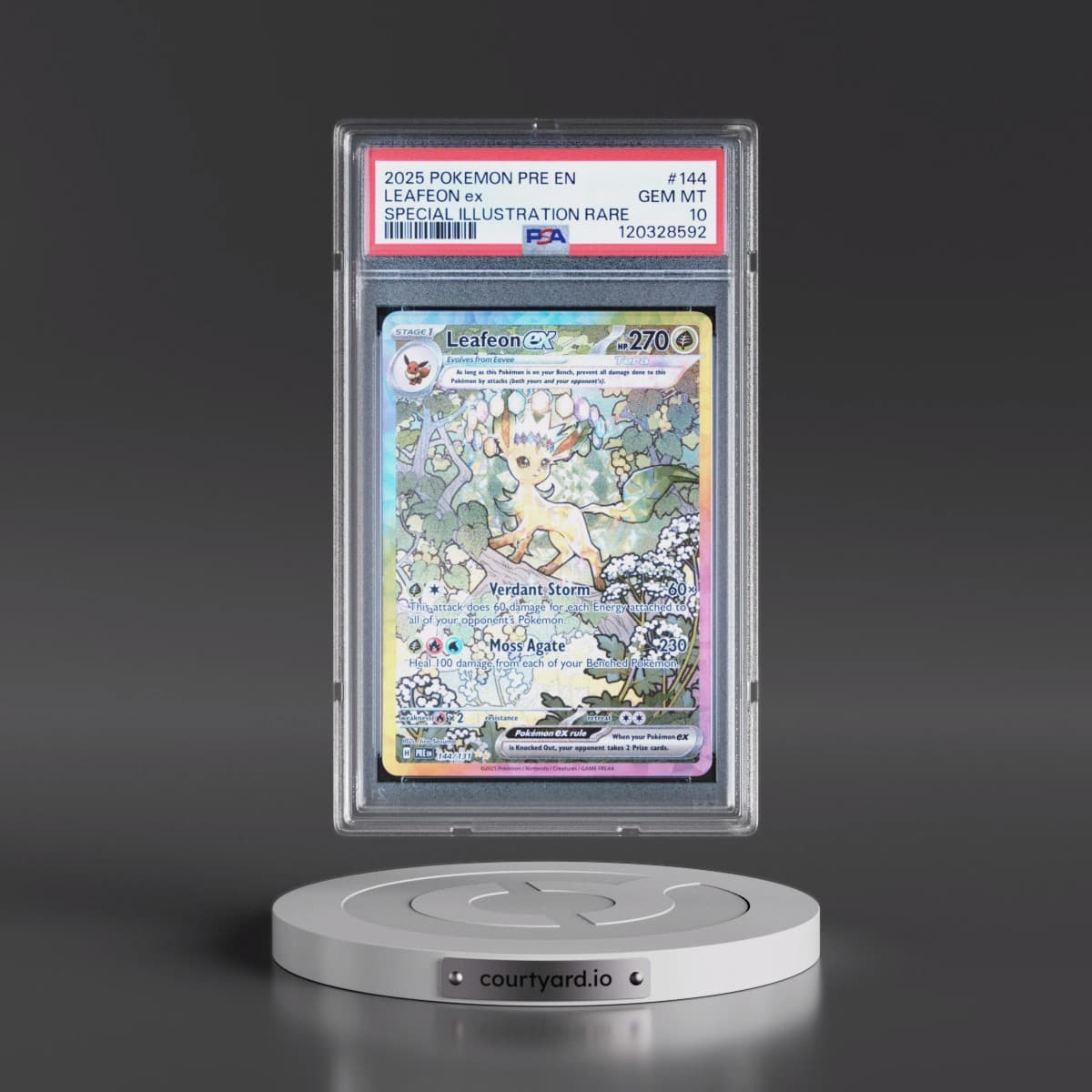 2025 Pokémon Pre EN-Prismatic Evolutions #144 Leafeon EX - Holo Special Illustration Rare (PSA 10 GEM MINT)