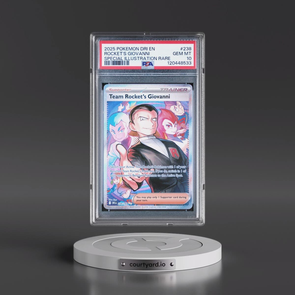 2025 Pokémon Dri EN-Destined Rivals #238 Team Rocket's Giovanni - Special Illustration Rare (PSA 10 GEM MINT)