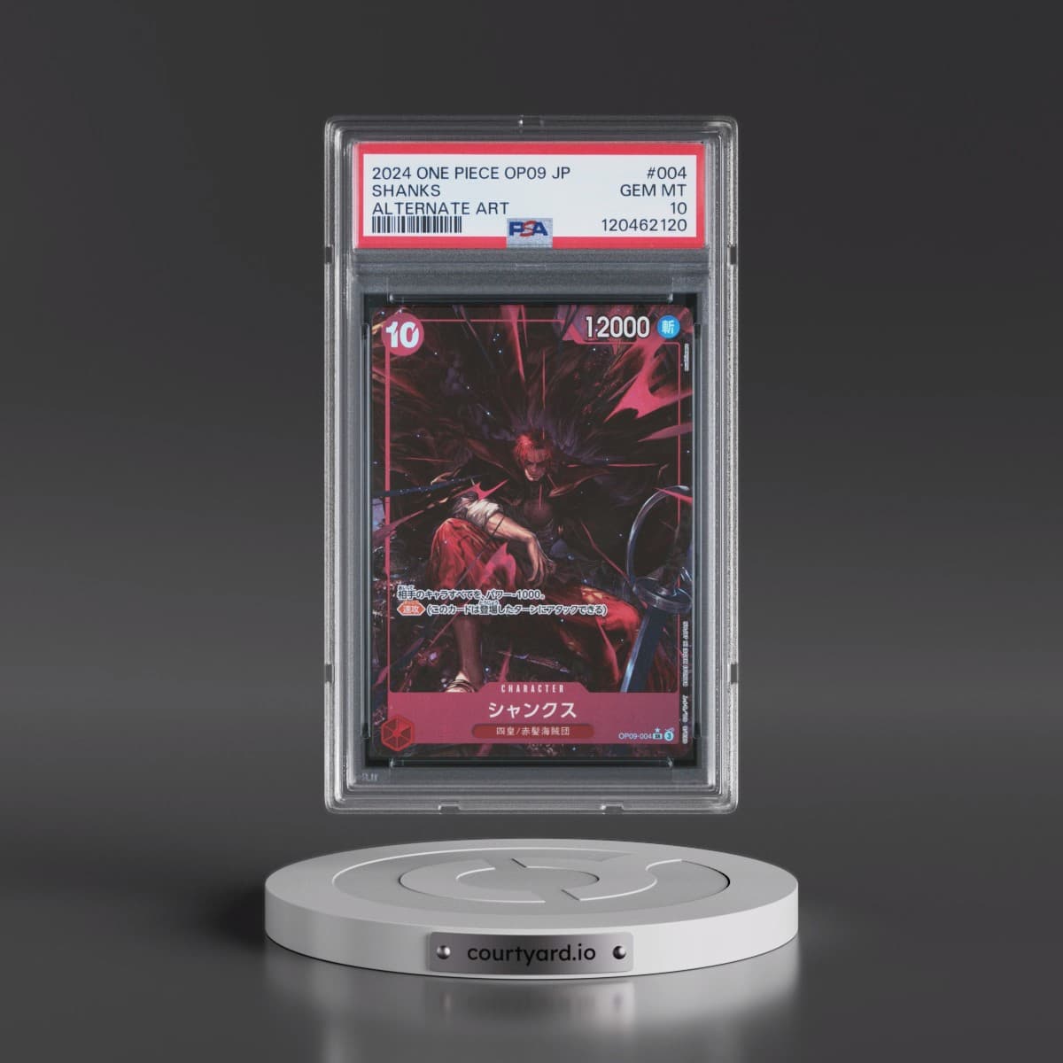 2024 One Piece Japanese OP09-Emperors in the New World #004 Shanks - Alternate Art (PSA 10 GEM MINT)