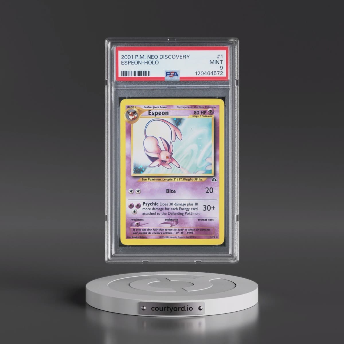 2001 Pokémon Neo Discovery #1 Espeon - Holo (PSA 9 MINT)