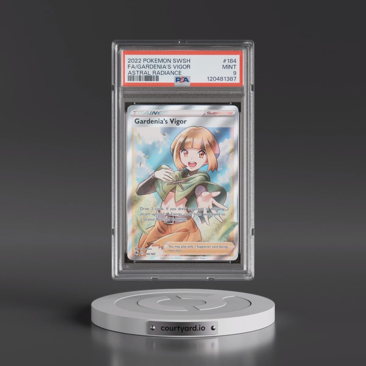 2022 Pokémon Sword & Shield Astral Radiance #184 Gardenia's Vigor - Full Art (PSA 9 MINT)