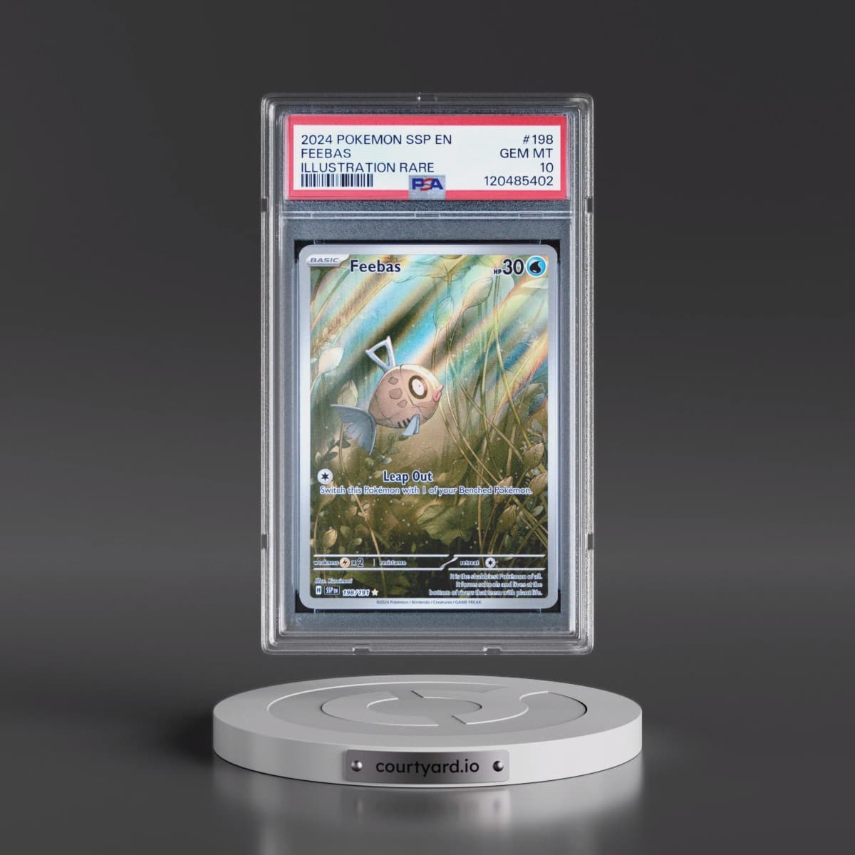 2024 Pokémon Ssp EN-Surging Sparks #198 Feebas - Illustration Rare (PSA 10 GEM MINT)