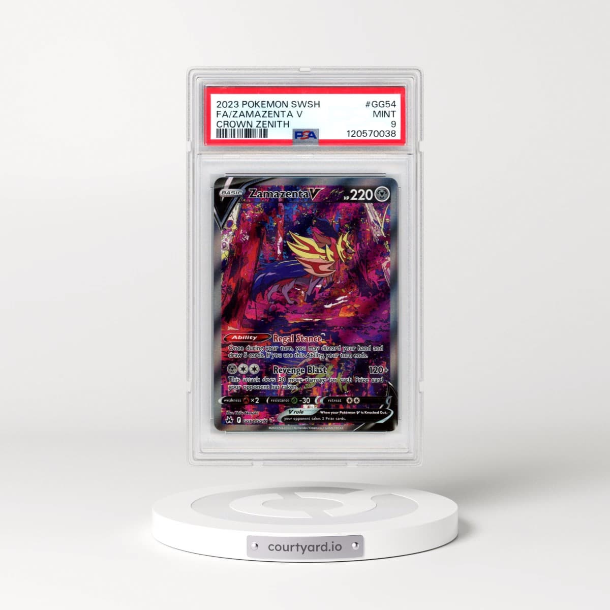 2023 Pokémon Sword and Shield Crown Zenith #GG54 Zamazenta V - Holo Full Art (PSA 9 MINT)