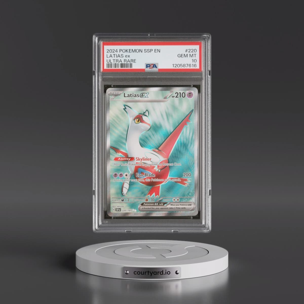 2024 Pokémon Ssp EN-Surging Sparks #220 Latias EX - Holo Ultra Rare (PSA 10 GEM MINT)