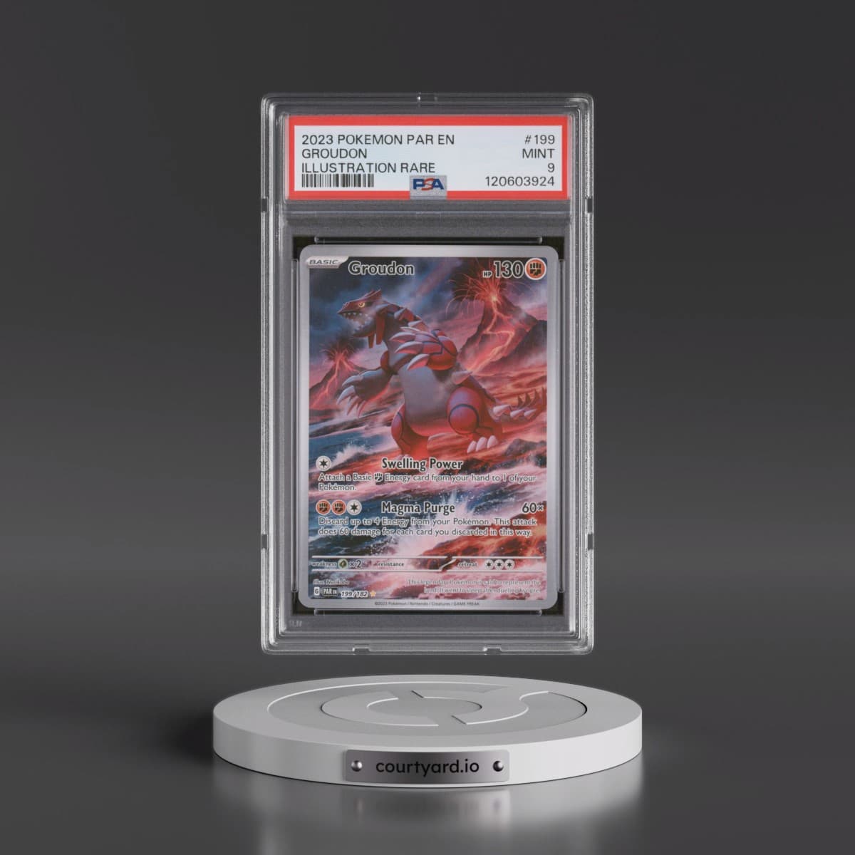2023 Pokémon Par EN-Paradox Rift #199 Groudon - Illustration Rare (PSA 9 MINT)