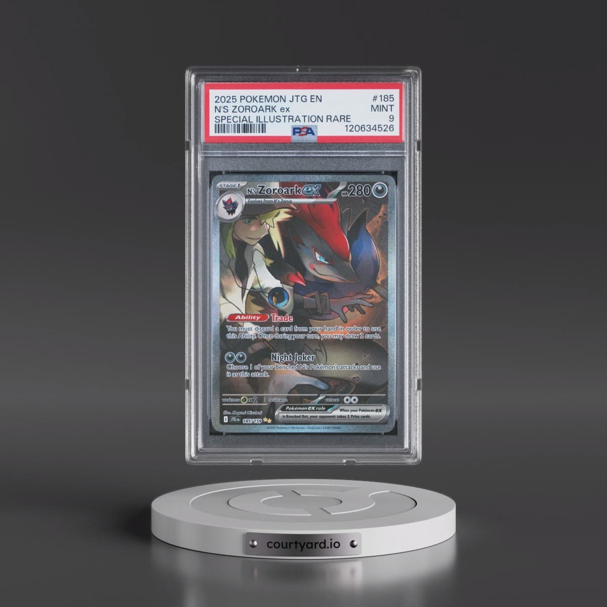 2025 Pokémon Jtg EN-Journey Together #185 N's Zoroark EX - Holo Special Illustration Rare (PSA 9 MINT)