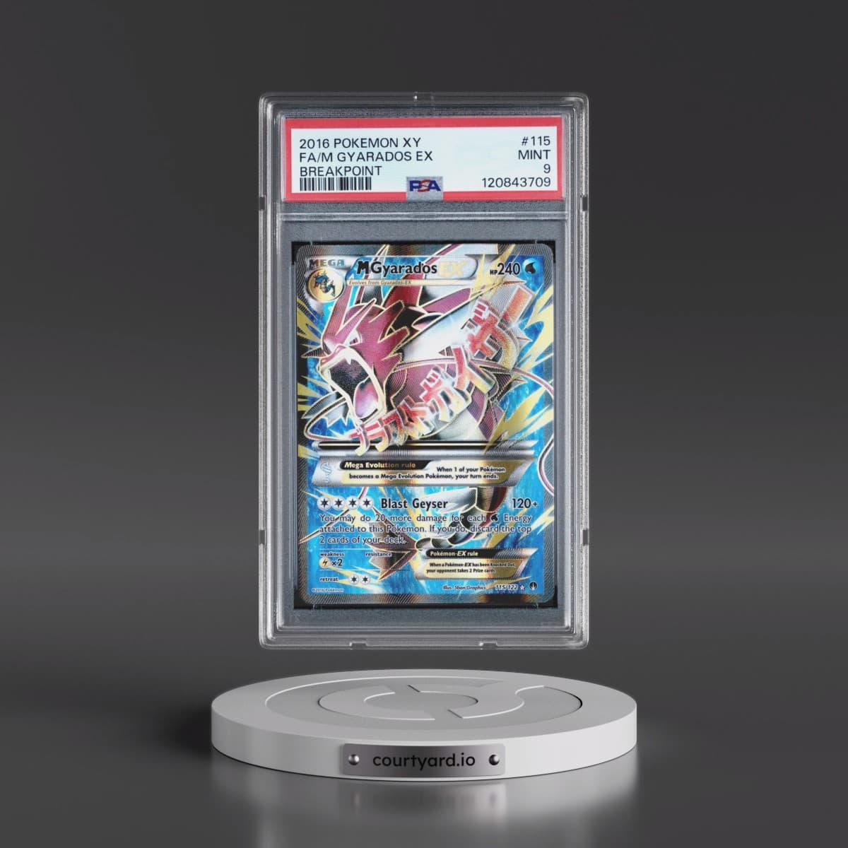 2016 Pokémon XY Breakpoint #115 M Gyarados EX - Holo Full Art (PSA 9 MINT)