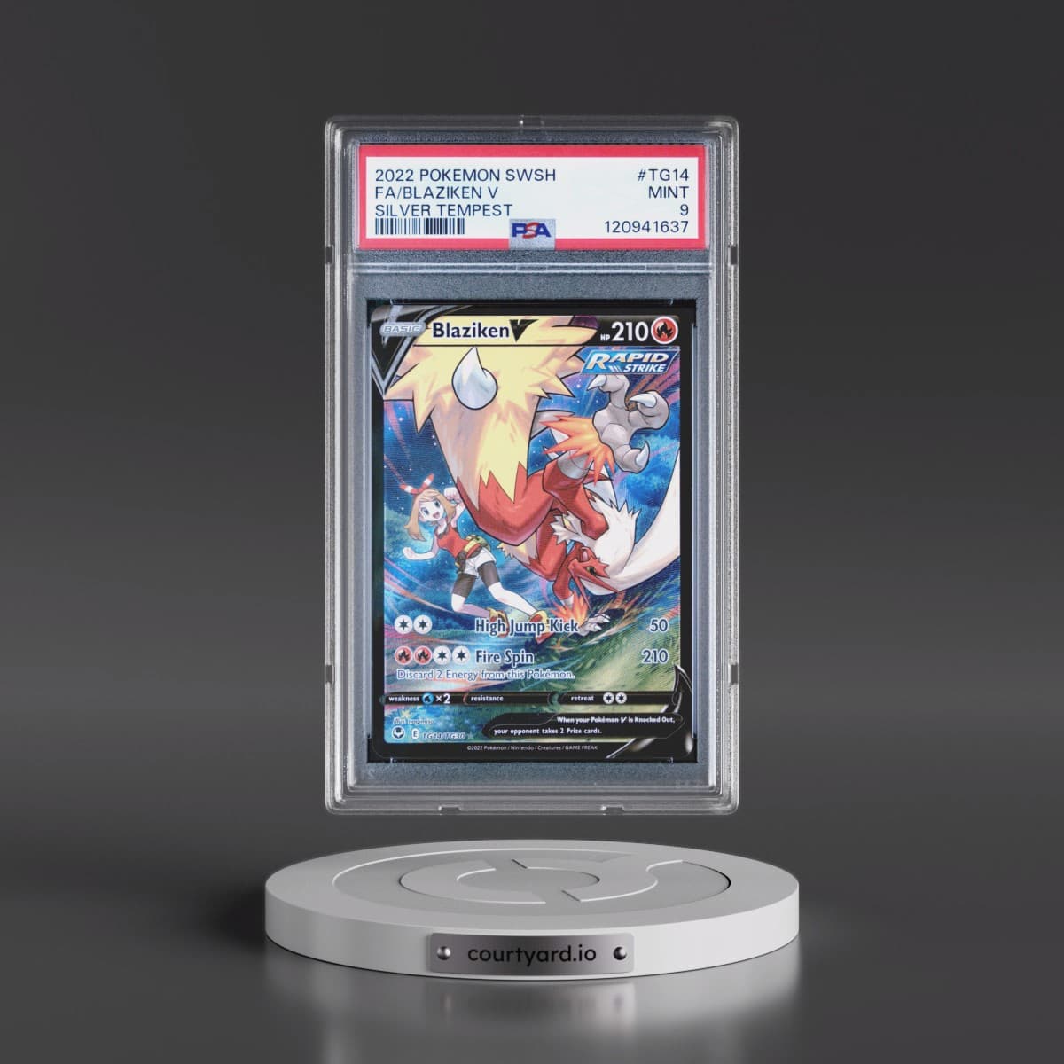 2022 Pokémon Sword & Shield Silver Tempest #TG14 Blaziken V - Holo Full Art (PSA 9 MINT)
