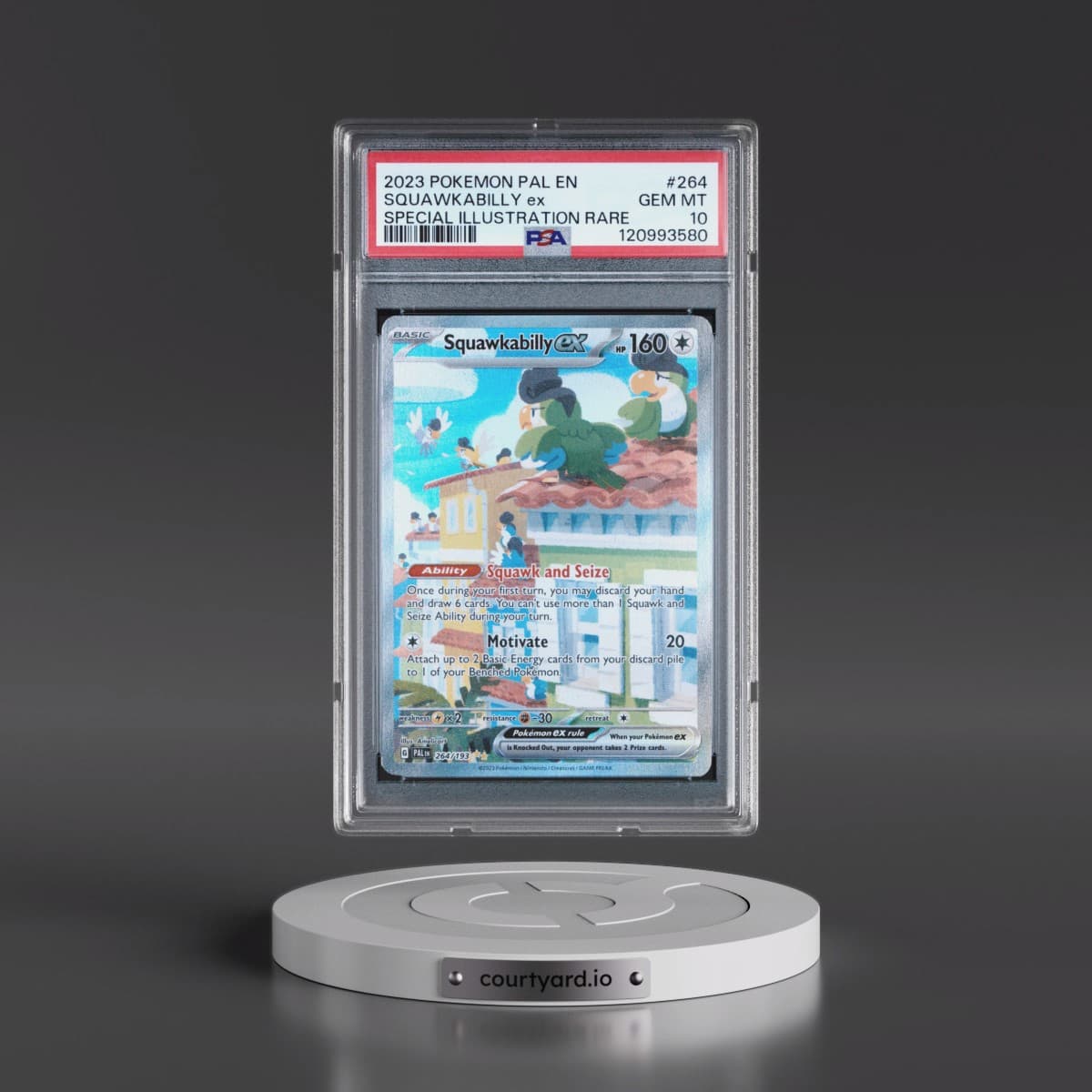 2023 Pokémon Pal EN-Paldea Evolved #264 Squawkabilly EX - Holo Special Illustration Rare (PSA 10 GEM MINT)