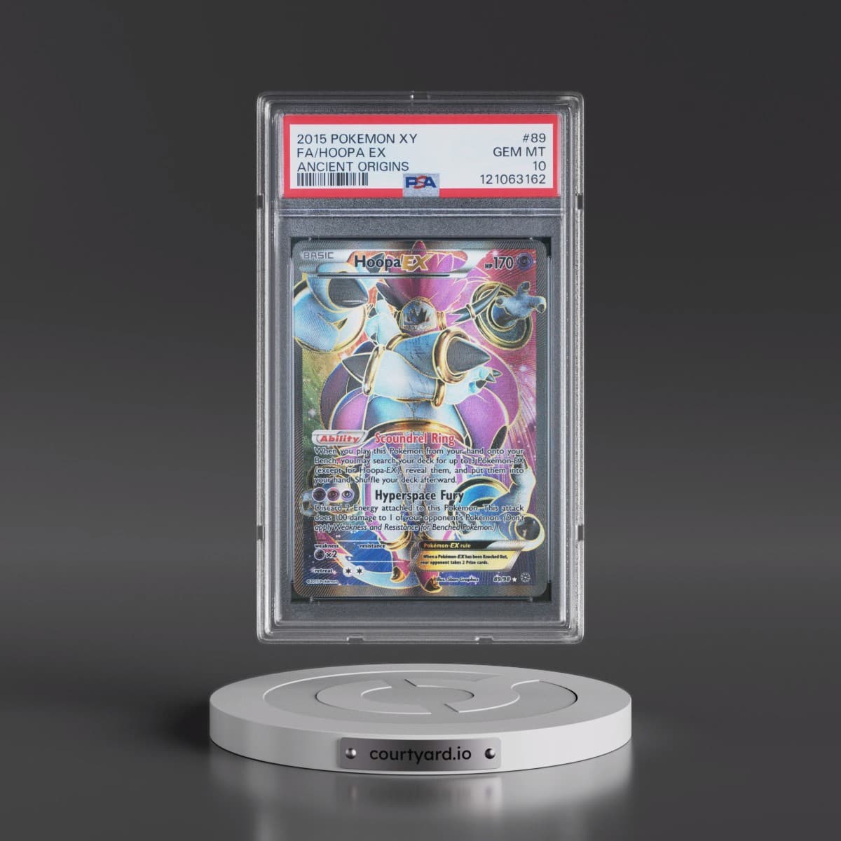 2015 Pokémon XY Ancient Origins #89 Hoopa EX - Holo Full Art (PSA 10 GEM MINT)
