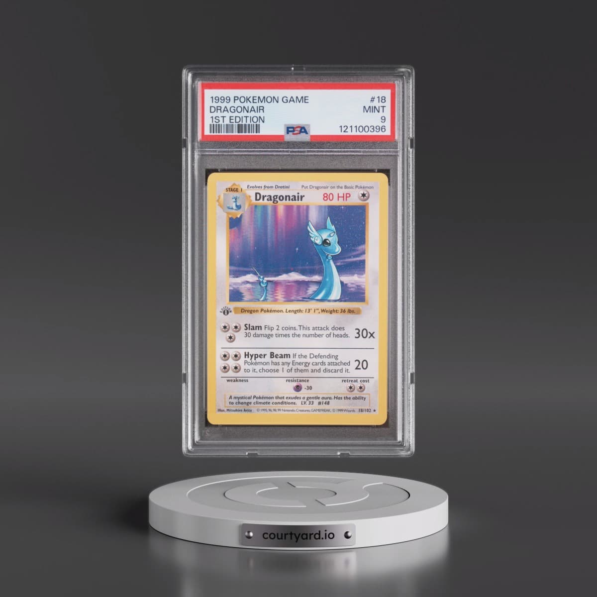 1999 Pokémon Game #18 Dragonair - 1st Edition (PSA 9 MINT)