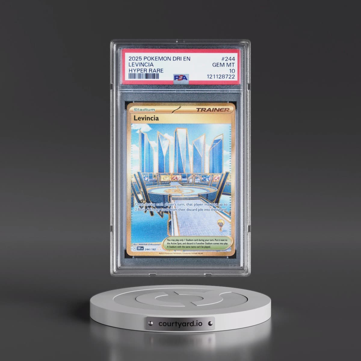 2025 Pokémon Dri EN-Destined Rivals #244 Levincia - Hyper Rare (PSA 10 GEM MINT)