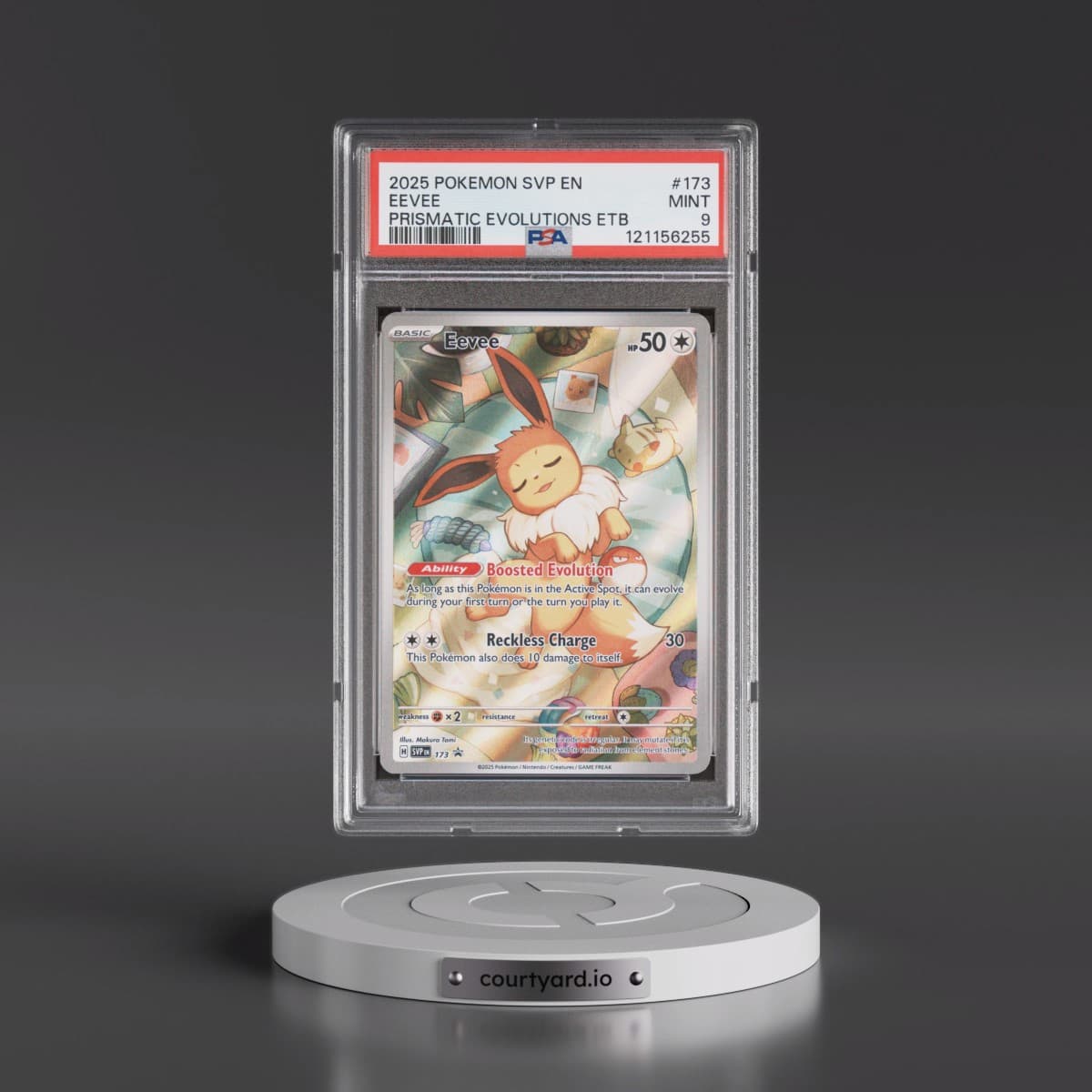 2025 Pokémon Svp EN-SV Black Star Promo #173 Eevee - Prismatic Evolutions Elite Trainer Box (PSA 9 MINT)