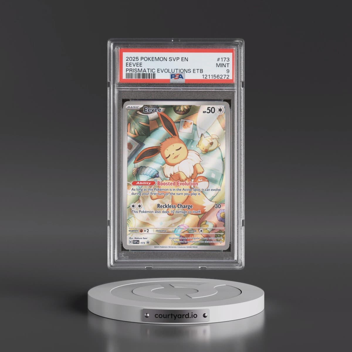 2025 Pokémon Svp EN-SV Black Star Promo #173 Eevee - Prismatic Evolutions Elite Trainer Box (PSA 9 MINT)