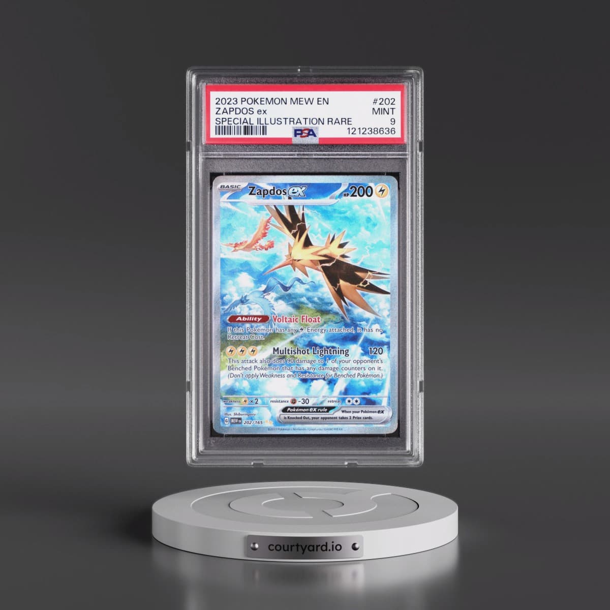 2023 Pokémon Mew EN-151 #202 Zapdos EX - Holo Special Illustration Rare (PSA 9 MINT)