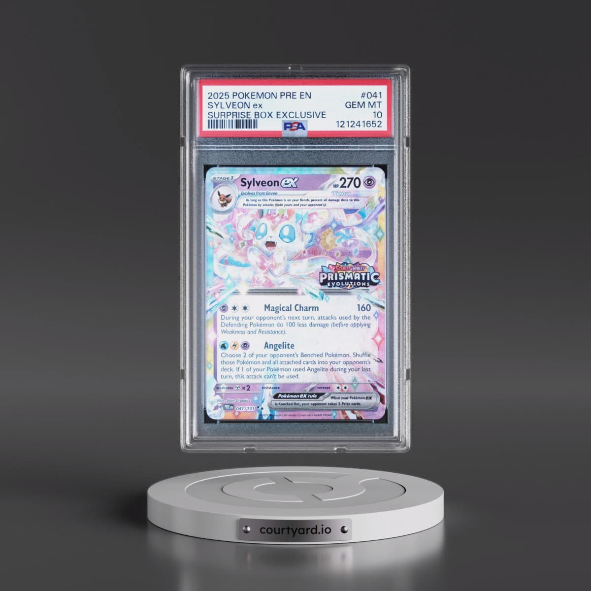 2025 Pokémon Pre EN-Prismatic Evolutions #041 Sylveon EX - Holo Surprise Box Exclusive (PSA 10 GEM MINT)