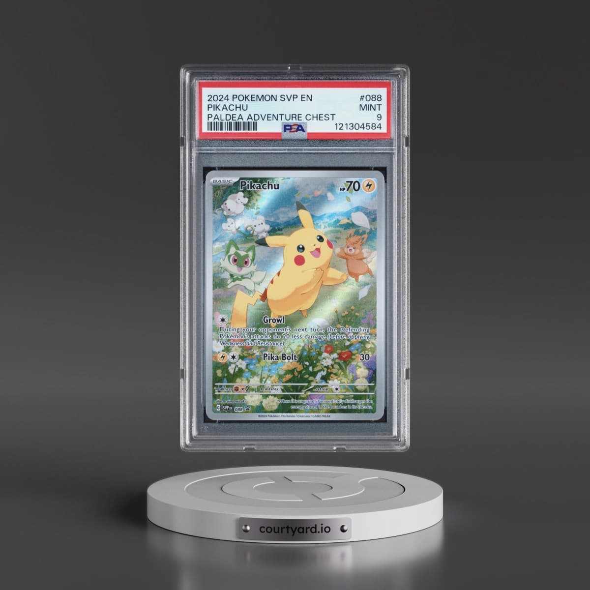 2024 Pokémon Svp EN-SV Black Star Promo #088 Pikachu - Paldea Adventure Chest (PSA 9 MINT)