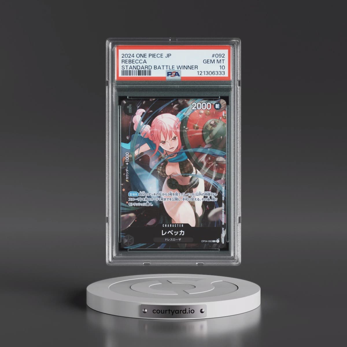 2024 One Piece Japanese Promos #092 Rebecca - Standard Battle Winner (PSA 10 GEM MINT)