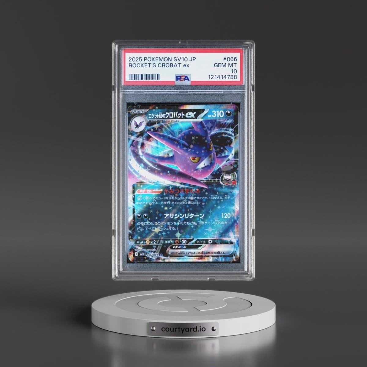 2025 Pokémon SV10-Glory of Team Rocket #066 Team Rocket's Crobat EX - Holo (PSA 10 GEM MINT)