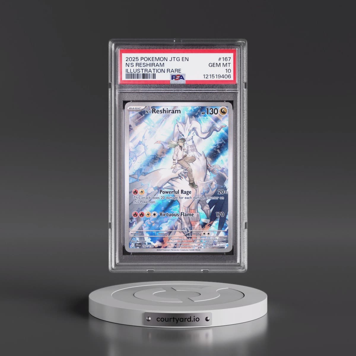 2025 Pokémon Jtg EN-Journey Together #167 N's Reshiram - Illustration Rare (PSA 10 GEM MINT)