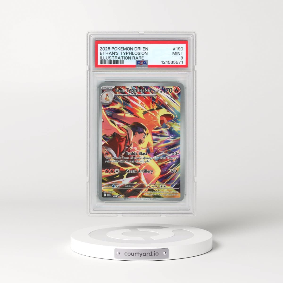 2025 Pokémon Dri EN-Destined Rivals #190 Ethan's Typhlosion - Illustration Rare (PSA 9 MINT)