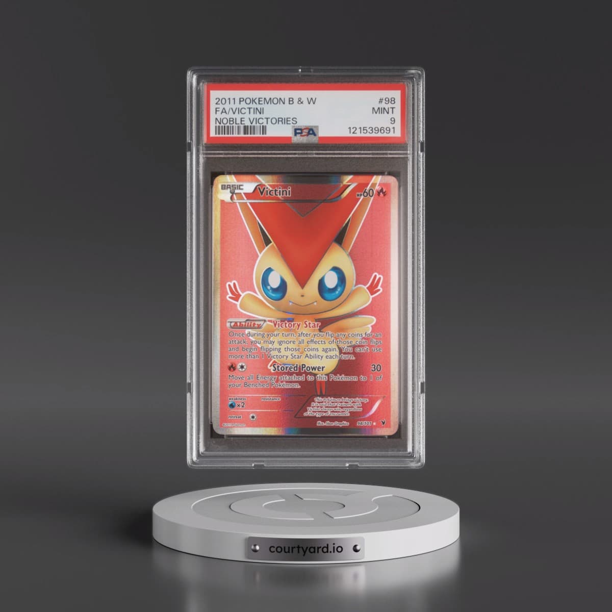 2011 Pokémon Black & White Noble Victories #98 Victini - Full Art (PSA 9 MINT)