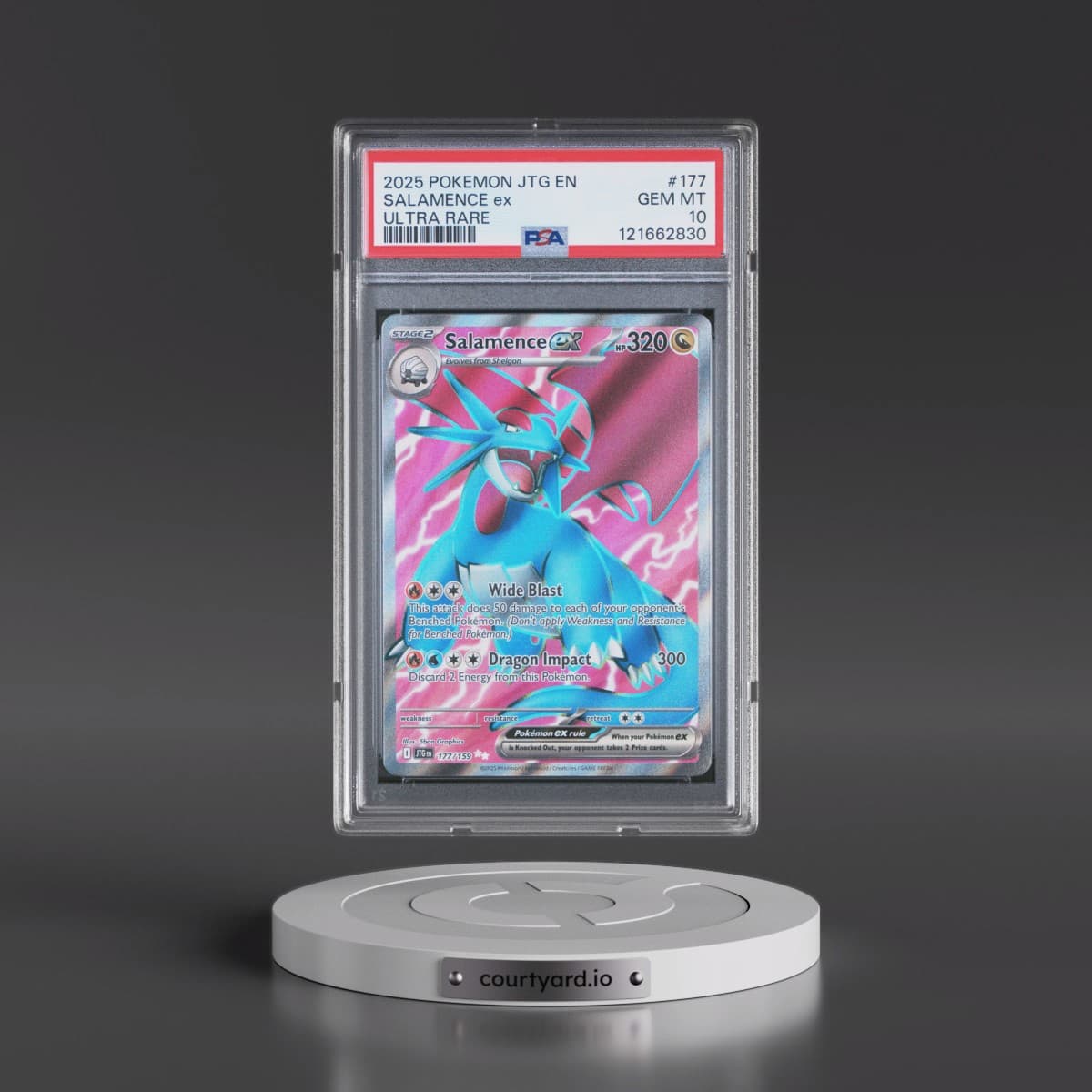 2025 Pokémon Jtg EN-Journey Together #177 Salamence EX - Holo Ultra Rare (PSA 10 GEM MINT)