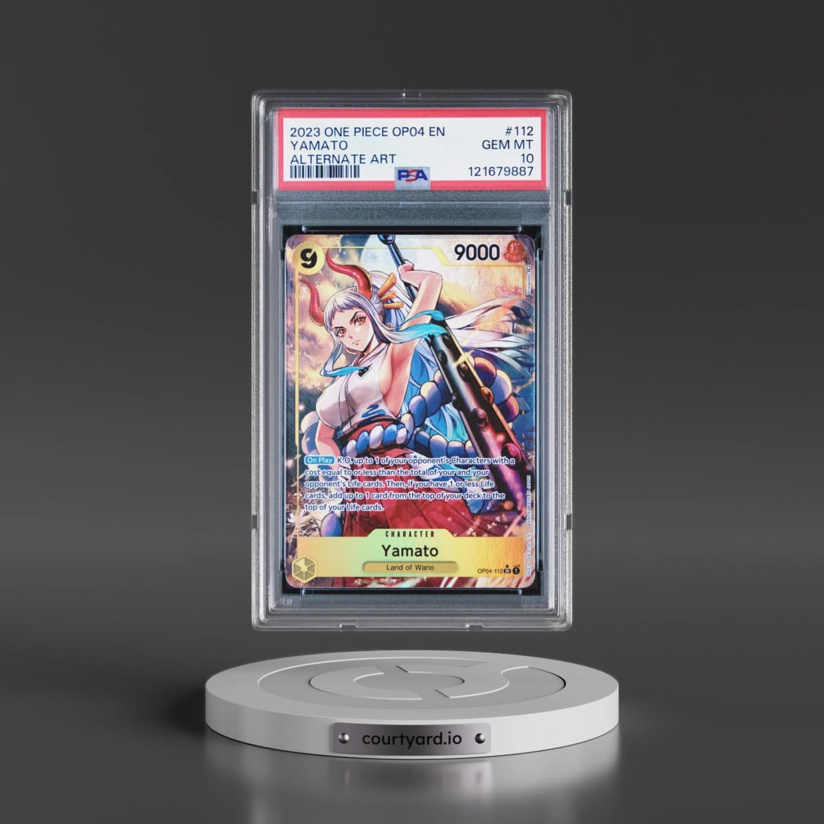 2023 One Piece OP04-Kingdoms of Intrigue #112 Yamato - Alternate Art (PSA 10 GEM MINT)
